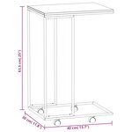 vidaXL Table d'appoint avec roues Blanc 40x30x63 5cm Bois d'ingénierie