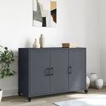 vidaXL Buffet anthracite 100 5x39x72 cm acier