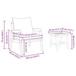 vidaXL Ensemble bistrot avec coussin 5 Pièces Marron Bois d'Acacia Massif