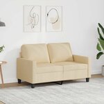 vidaXL Canapé à 2 places Crème 120 cm Tissu