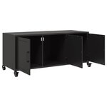 vidaXL Meuble TV noir 100 5x39x43 5 cm acier