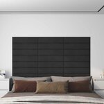 vidaXL Tête de lit murale 12 Pièces Noir Velours