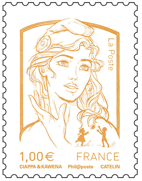 Timbre Marianne et la jeunesse - Orange - 1€