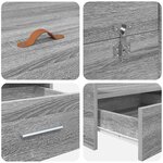 vidaXL Cadre de lit avec rangement Sonoma gris 140 x 190 cm