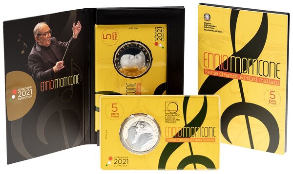 Pièce de monnaie 5 euro Italie 2021 BE – Ennio Morricone
