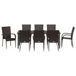 vidaXL Ensemble de salle à manger de jardin 5 pièces - Rattan brun