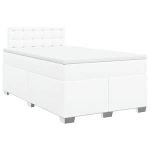 vidaXL Sommier à lattes de lit avec matelas blanc 120x190cm similicuir