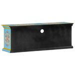 vidaXL Meuble TV bleu 110x30x40 cm bois massif de manguier