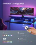 Bureau gaming avec led et multiprise table gamer bureau informatique avec rehausseur d’écran pour 2 ordinateurs pour chambre lwd192b56 b34lwd191b56 lwd191b56 12_0004633