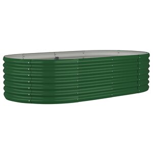 vidaXL Lit surélevé de jardin Acier galvanisé 152x80x36 cm Vert