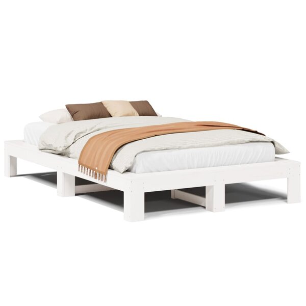 vidaXL Cadre de lit sans matelas blanc 120x200 cm bois de pin massif