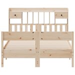 vidaXL Lit bibliothèque sans matelas 135x190 cm bois de pin massif