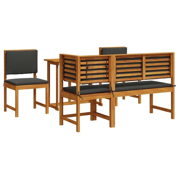 vidaXL Ensemble bistro de jardin 4 Pièces Marron Bois d'acacia massif