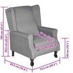 vidaXL Fauteuil gris tissu