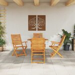 vidaXL Ensemble de salle à manger pour jardin 5 Pièces Marron