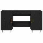 vidaXL Bureau avec porte Chêne noir 140 x 50 x 75 cm Bois d'ingénierie