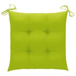 vidaXL Chaises de jardin lot de 6 avec coussins vert vif Teck solide