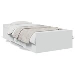 vidaXL Cadre de lit avec tiroirs blanc 75x190 cm bois d'ingénierie