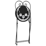 vidaXL Chaises de bistro pliables lot de 2 noir et blanc céramique