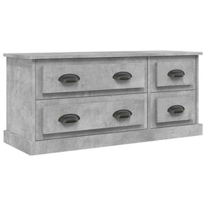 vidaXL Meuble TV gris béton 100x35 5x45 cm bois d'ingénierie