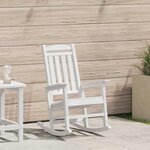 vidaXL Chaise Berçante de Jardin Blanc 70 x 92 x 108 cm Plastique