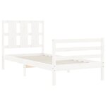 vidaXL Cadre de lit avec tête de lit blanc petit simple bois massif