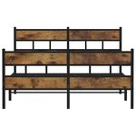 vidaXL Cadre de lit en métal sans matelas chêne fumé 140x190 cm