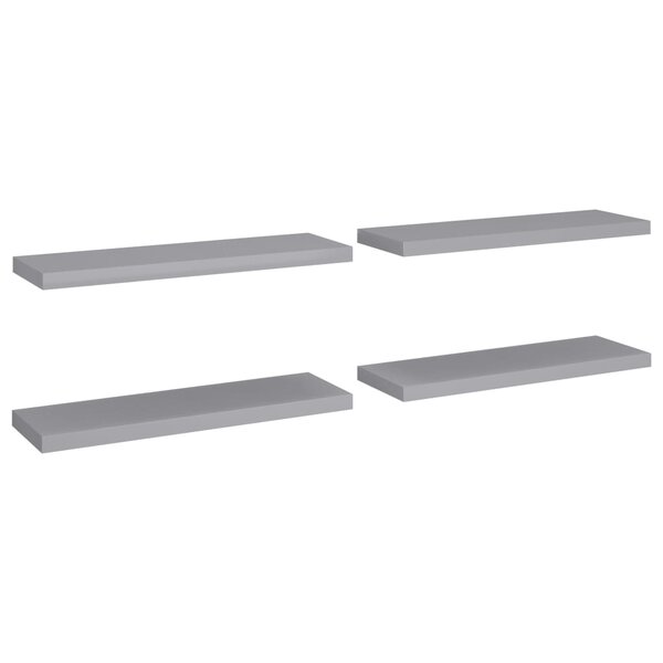 vidaXL Étagères murales flottantes 4 Pièces gris 80x23 5x3 8 cm MDF