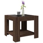 vidaXL Table basse avec LED chêne marron 53x53x45 cm bois d'ingénierie