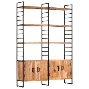 vidaXL Bibliothèque à 4 niveaux 124x30x180 cm Bois d'acacia massif