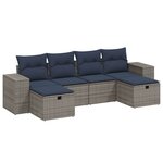 vidaXL Salon de jardin 6 Pièces avec coussins gris résine tressée