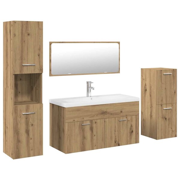 vidaXL Ensemble de meubles salle de bain 5 Pièces bois d'ingénierie