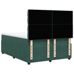 vidaXL Sommier à lattes de lit et matelas Vert foncé 160x200cm Velours