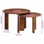 vidaXL Tables basses gigognes 2 Pièces Marron miel Bois de mangue massif