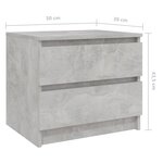 vidaXL Table de chevet Gris béton 50x39x43 5 cm Aggloméré