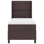 vidaXL Lit à ressort LED avec matelas Marron foncé 80 x 200 cm tissu