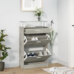 vidaXL Armoire à chaussures Gris béton 63x24x104 cm Bois d'ingénierie
