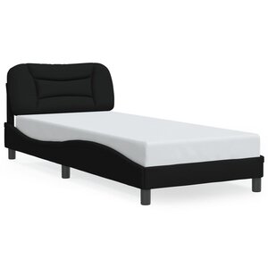 vidaXL Cadre de lit sans matelas Hvar noir 90x200 cm tissu