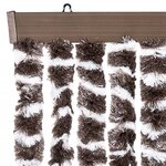 vidaXL Rideau anti-mouches marron et blanc 90x200 cm chenille