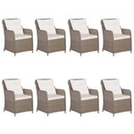 vidaXL Ensemble à manger de jardin 9 Pièces Marron