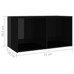 vidaXL Meubles TV 4 Pièces Noir brillant 72x35x36 5 cm Aggloméré