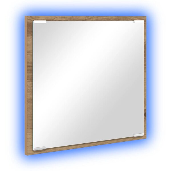 vidaXL Miroir de salle de bain LED Chêne artisanal 40 x 37 x 8.5 cm