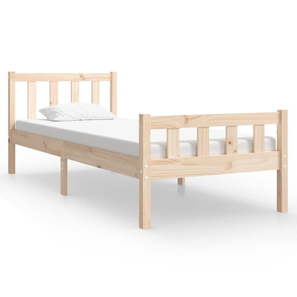 vidaXL Cadre de lit bois massif 90x190 cm simple