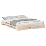 vidaXL Cadre de lit surélevé avec stockage Marron Bois massif en pin