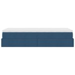 vidaXL Cadre de lit ottoman avec matelas bleu 90x200 cm tissu