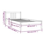 vidaXL Cadre de lit sans matelas marron miel bois massif 90x200 cm