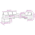 vidaXL Ensemble de canapés 3 Pièces avec coussins Crème Tissu