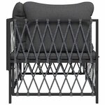 vidaXL Canapé d'angle de jardin avec coussins anthracite tissu tissé