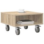 vidaXL Table d'appoint avec roues Chêne Sonoma 50 5 x 50 x 30 cm