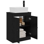 vidaXL Meuble de salle de bain avec évier Noir 54 x 35 x 83 cm